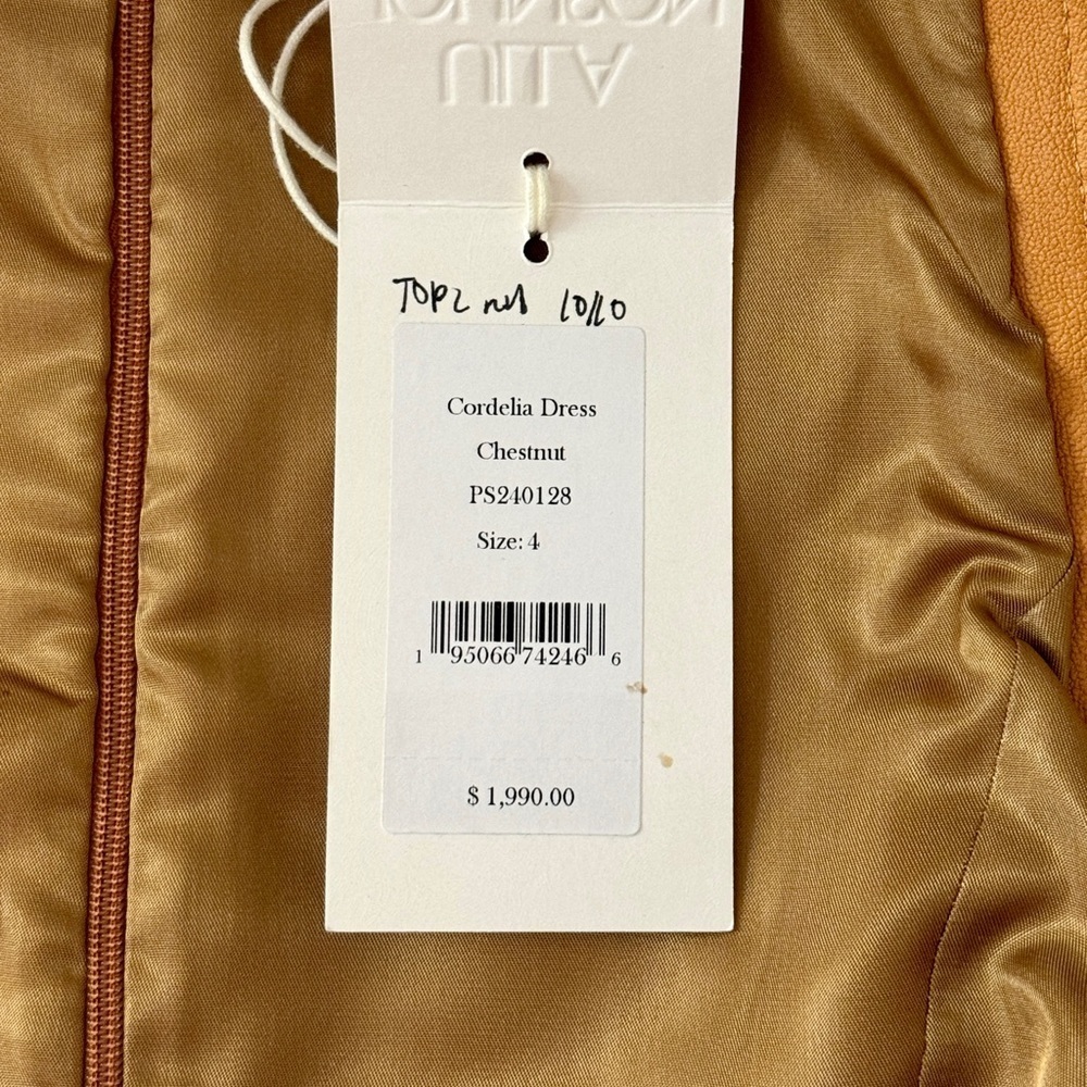 NWT Ulla Johnson Midi Sleeveless Belted Cordelia Leather Dress - Picture 9 of 10